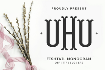 Fishtail Monogram Font for Elegant Branding & Projects