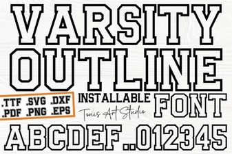 Ab Varsity Outline Fonts for Bold Graphic Design